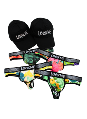 Pack 4 Strings Homme LM2402-57 LOOKME + 2 Casquettes Offertes